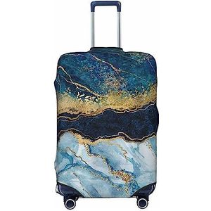 EVANEM Reizen Bagage Cover Dubbelzijdige Koffer Cover Voor Man Vrouw Marmer Marineblauw Wasbare Koffer Protector Bagage Protector Voor Reizen Volwassen, Zwart, Medium