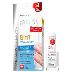 Eveline Cosmetics 8-in-1 Total Action Professioneel nagelopbouwserum, 12 ml, geconcentreerde nagelconditioner, nagelgroeiversneller en sterkere nagels, eenvoudig in gebruik