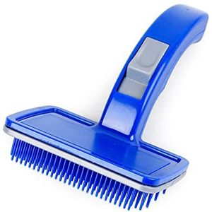 DieffematicSZ kam Blue Plastic Hair Pushing Brush Automatic Hair Removal Comb Cleaning Beauty Tool