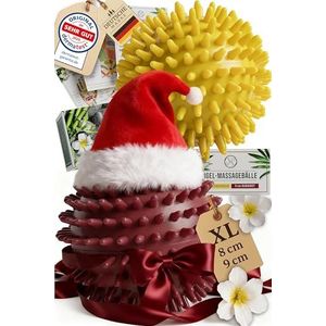 HELDSON Premium massagebal, set van 2 stuks, 8 cm en 9 cm, medium egelbal, voetmassage, zacht, noppenbal, kleine egelballen, fasciabal, fasciabal, massagebal voet, stekelbal met noppen