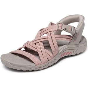 Skechers Reggae-Morning Light Schuifsandalen, taupe/koraal, 35 EU, taupe koraal, 35 EU