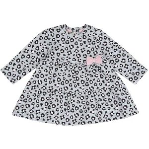 Chicco Vestito voor babymeisjes in Caldo Cotone a Maniche Lunghe Jurk, Grigio Stampato, 12 maanden