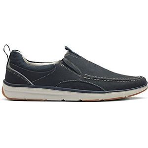 Clarks Orson Row instappers voor heren, Blauw Navy Nubuck, 44 EU
