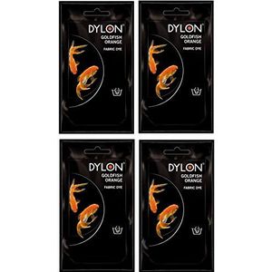 Pack van 4 Dylon Stof & Kleding Dye Alleen Handwas - 55 Goudvis Oranje