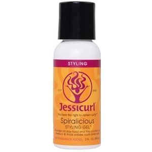 Jessicurl Spiralicious Gel, 2 Fl Oz - Haarstylinggel voor krullend haar en kroesbestrijding, veilig voor gekleurd haar, geen geur toegevoegd, sulfaatvrij, veganistisch
