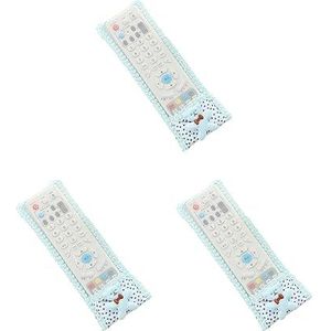 3 set TV Afstandsbediening Case Interessante Airconditioner Controllers Gevallen Stofdicht Cover Decoreren Accessoires blauw M (21x8 cm)