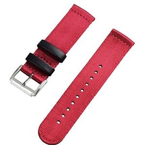 horlogebandje lus, horlogebandjes, 18mm/20mm/22mm Nylon Geweven Smart Horloge Band Strap Mannen en Vrouwen Zachte Sport horlogeband Armband Accessoires (Color : Red Type 01_18mm)