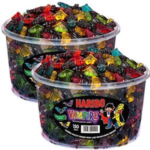 Haribo Vampire, 2 Piece Package, Fruit Gummy Wine Gums with Liquorice, Candy