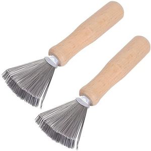 qingmeng Borstelreiniger, 2 stuks haarborstelreiniger, borstelreiniger, haarborstel, kam-reinigingsborstel, mini-haarborstelverwijderaar voor het verwijderen van haren van borstels, kammen, badmatten,