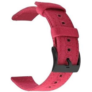 18mm 20mm 22mm gevlochten canvas band geschikt for Samsung Galaxy Watch 3/4 40mm 44mm Classic 46mm 42mm Quick Release armband geschikt for Garmin(Red black,20mm)