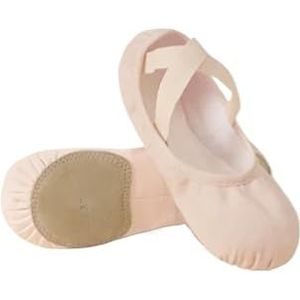 Balletschoenen voor meisjes, dansschoenen voor vrouwen, dansschoenen, dansschoenen, hoge stretch, canvas, splitzool, slip-on, oefenschoenen, Licht Roze Pro, 30 EU