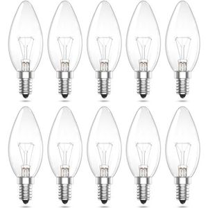 Lamptobe E14 Glühbirne 28W 230V Kerze Warmweiß 2700K 230V Dimmbar, 260LM Kerzenbirnen E14 Leuchtmittel Glas Glühbirnen für Kronleuchter, Wandleuchten, Deckenleuchten (10 Stück)