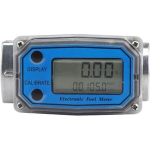 Stroommeter, 5-120L/Min Flowmeter Flowmeter LED Digitale Turbine Diesel Brandstof Flowmeter Chemische Meter Vloeibaar Water(Blue)
