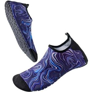 Milaloko Waterschoenen, voor heren en dames, strandschoenen, blotevoetenschoenen, aquaschoenen, lichtgewicht, sneldrogend, ademend, voor surfen, duiken en zwemmen, Donkerblauw, 6/7 UK