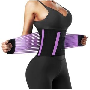 Taille Trainer Onderrugsteunbrace Ademende Lumbale Decompressieband Taille Rughoudingcorrectie Buikweggordel(Purple,XL)