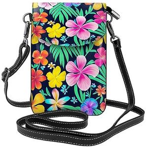 chenfandi Kleurrijke bloemen crossbody tas met rits, &* vrouwen schoudertas met kaartsleuf, verwijderbare schouderriem, 19,2 x 12,5 cm., Zwart, Eén maat