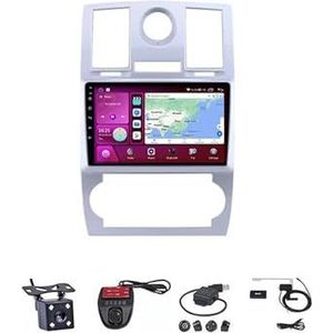 Android Double Din Car Stereo 9 Inch Touchscreen Autoradio Autotoebehoren Multimedia Stuurwielbediening met Navigatie Plug And Play Voor Chrysler Aspen 300C 2004-2008(M100S WIFI 1G+16G)