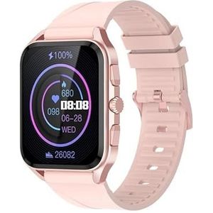 Bluetooth-oproep Laag stroomverbruik Bloedzuurstof Ademhalingstraining Waterdicht zwemniveau Multisport smartwatch (Color : Pink)
