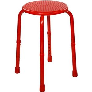 Aidapt Rode multifunctionele verstelbare kruk douchen, bad, waterdicht, barkruk, antislip voeten, stevig, camping, keuken, kinderstoel, ouderen, gehandicapt, aluminium lichtgewicht, geen gereedschap
