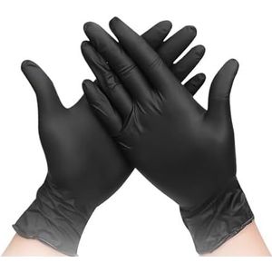50/100 stuks zwarte handschoenen, poedervrij, waterdicht en wegwerpbaar for huishoudelijk gebruik het bereiden van voedsel(Black-100PCS,M)