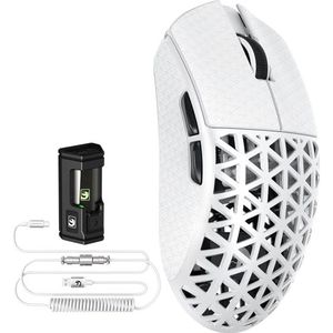 MAMBASNAKE M5 Ultra Carbon Fiber 8000Hz Wireless Gaming Mouse, 39g SUPERLIGHT, 42000DPI, PAW3950MAX Sensor, Nordic 52840 Chip, Bluetooth/2.4G/USB-C Wired Mice with Mouse Coiled Cable, with Grip Tape