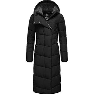 Ragwear Pavla Long Winterjas voor dames, warm, gewatteerd, lang, met capuchon, maat XS-6XL, zwart, S