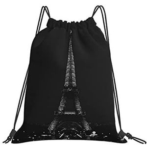 351 Gymtas met trekkoord 42 x 36 cm, Eiffeltoren gepersonaliseerde tas met trekkoord opvouwbare string zwemtas lichtgewicht tas met trekkoord voor kinderen, verjaardag, activiteiten, Tas met trekkoord