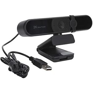 Webcam met Microfoon, C55A 2K HD-camera met Lenskap USB-webcam voor Pc/desktop, voor Streaming/gaming/videoconferenties
