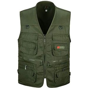 Daoba Herenjas, mouwloos, jas, top, vissen, wandelen, vest met meerdere zakken