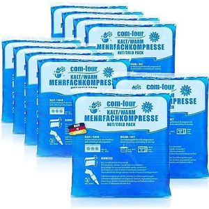 COM-FOUR® 10x meervoudig kompres, koude en warme kompressen, 14 x 13 cm - geschikt voor microgolven - Made in Germany (10 stuks - middelgroot)