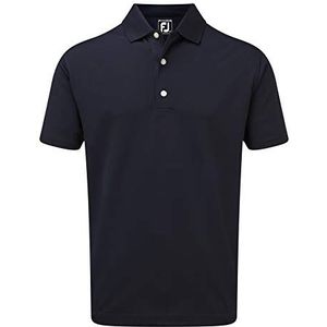 FootJoy Heren Stretch Pique Solid Rib Knit Collar Polo Shirt, Blauw (Azul Navy 90085), XXL