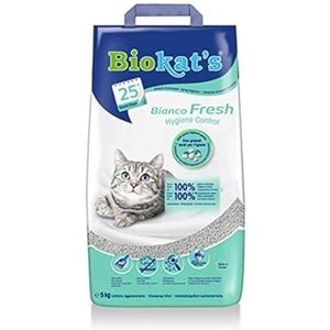 Biokat's Geurzand voor katten, 5 kg, wit, frisheid, hygiëne-controle, absorberend