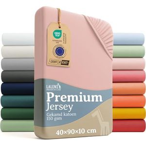 Laleni 2-pack Premium hoeslaken voor wiegjes, co-sleeper, reiswieg - ademend hoeslaken, 100% katoen (150 g/m²), 90x40 cm, Roze