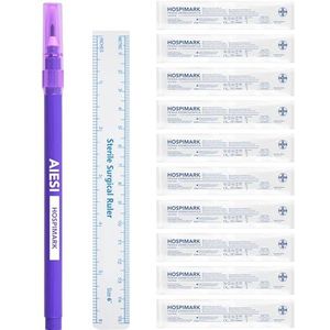 AIESI® Steriele huid marker medium punt met liniaal HOSPIMARK (Pak van 10 stuks)