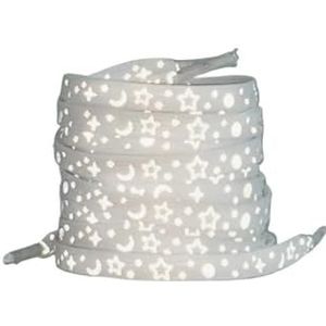 VONCYKI 3 paar lichtgevende gloeiende schoenveters rubberen veters voor hardloopschoenen 100/120/140/160 cm schoenringen accessoires voor mannen vrouwen (wit, 100 cm)