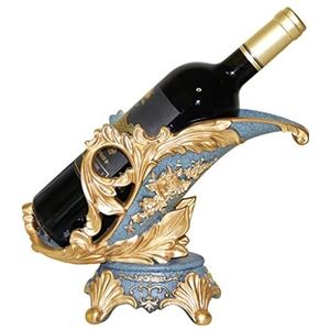 Wijnrek Flessenrek Europese hars wijnrek rode wijn houder woonkamer luxe wijnkast decoraties wijn plank thuis wijn flesrek Wijnrekken Kasten (Color : Blu)