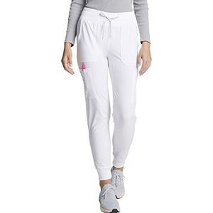 Dickies EDS Essentials Women Scrubs Pant Mid Rise Jogger DK065, M, White