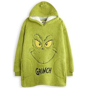 De Grinch - Draagbare Dekenhoodie - Groen - Fleecetrui met Capuchon voor Kinderen