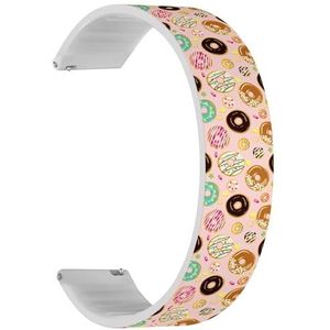 RYANUKA Solo Loop Strap Compatibel met Amazfit Bip 3, Bip 3 Pro, Bip U Pro, Bip, Bip Lite, Bip S, Bip S lite, Bip U (geglazuurde Donuts Bakery) Quick-Release 20 mm rekbare siliconen band band