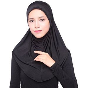 GladThink Womens ijs zijde moslim hijab hoofddoek, Zwart, one size