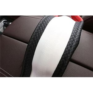 Stuurhoes Universele PU Lederen Stuurhoes Voor Captur Voor Logan Voor Kadjar Voor Trafic Voor Scenic Voor Armsteun Autostyling Stuurhoes van leer(Zwart rood)