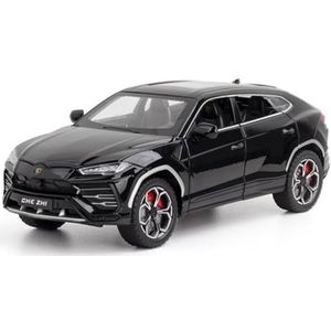 Exquise model 1/24 Voor Lamborghini URUS Model Auto Zinklegering Pull Back Speelgoedauto Met Geluid En Licht Voor Kinderen Cadeau(Black)