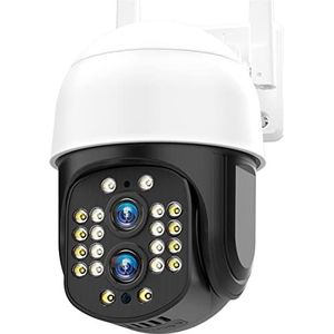 Groothoek beveiligingscamera, 8MP 4K Dual-Lens Wifi Camera 4MP HD 10x Zoom PTZ IP Camera Outdoor Speed ​​Dome Audio Beveiliging video Surveillance Cam IPC360 Thuis Eenvoudig in te stellen (Color : Un