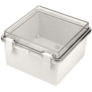 Udbrud Aansluitdoos, waterdicht IP65, 150 x 150 x 90mm behuizing elektronica met transparant deksel, elektrische aansluitdoos, verdeeldoos, projectbox, verdeelkast, opbouw voor elektronische