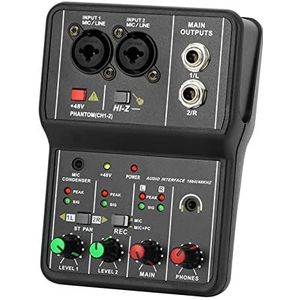 Audio DJ-mixer Interface geluidskaart met monitor mengpaneel for studio-opname zangcomputer pc 48V fantoomvoeding Podcast-apparatuur