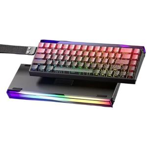 QPSJXN Aanpasbare magneetschakelaar, mechanisch toetsenbord met RGB achtergrondlicht, Hot Swap, 8K, bedraad voor games en cadeau (Black Pink)