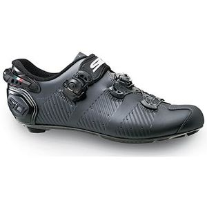 Sidi | Fietsschoenen, Professionele heren racefiets schoenen Wire 2S, verstelbare hak, innovatief sluitsysteem, Vent Carbon zool, Antraciet Zwart, 42 EU