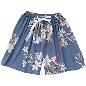 HJUGHPN Womens Shorts Nieuwe Zomer Bloemen Bal Shorts Vrouwen Nationale Wind Print Losse Vrouwen Korte Feminino Mode, B, L