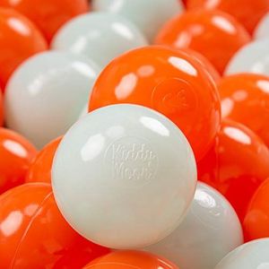KiddyMoon Plastic Ballen Voor Kinderen Ø 7 Cm Kleurig Gecertificerd Gemakt In EU, Oranje-Munt,300 Ballen
