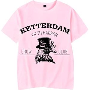 Six of Crows T-shirts Mannen Dames Mode Tee Jongens Meisjes Cool Korte Mouw Shirt Casual Zomer Kleding, roze, 4XL